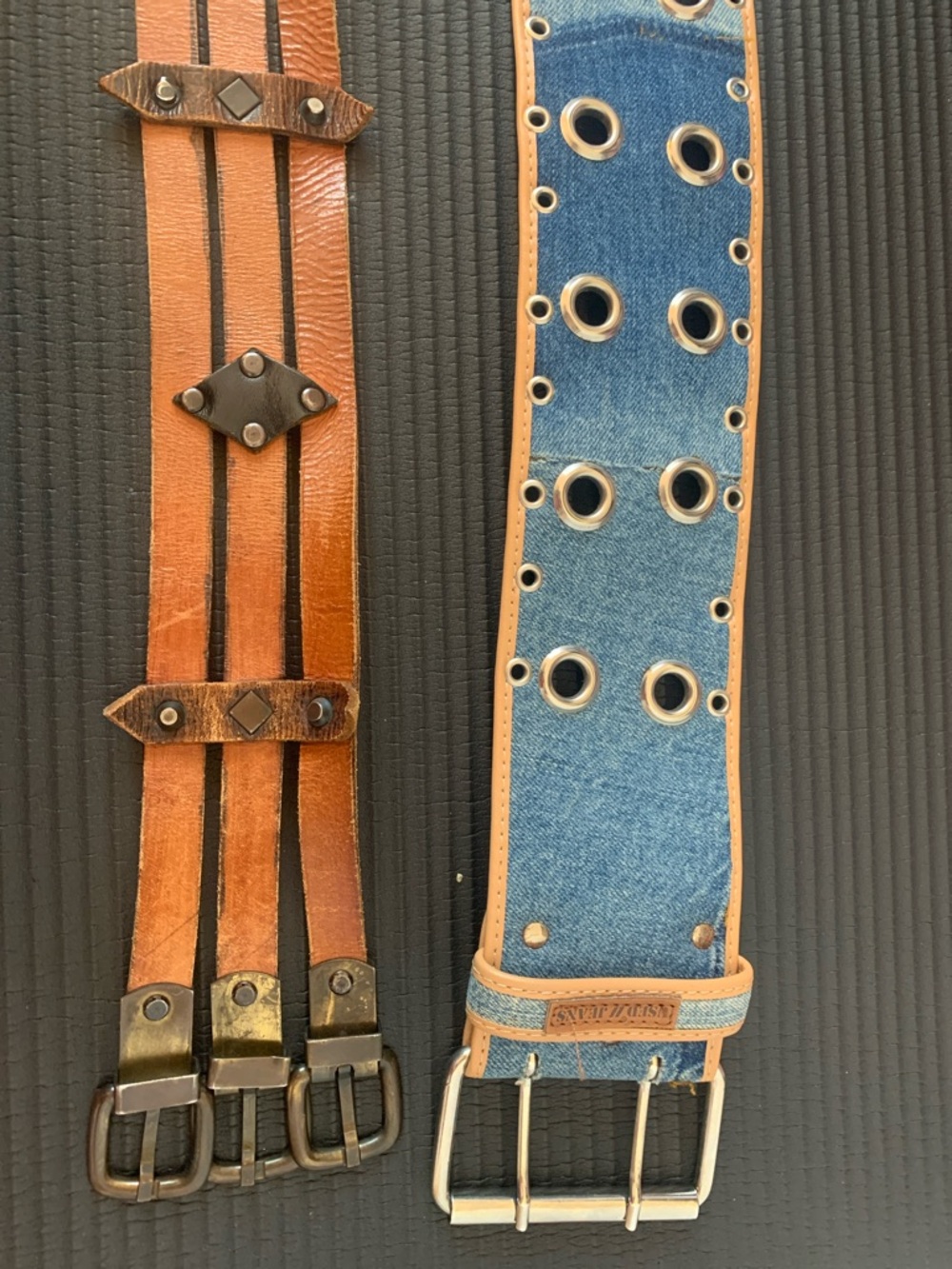 2 vintage wide woman's Belts size M